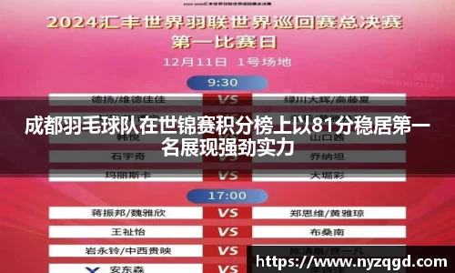 成都羽毛球队在世锦赛积分榜上以81分稳居第一名展现强劲实力